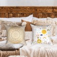 Ulticool  - Kussenhoes - Regenboog Dieren Kinderkamer Mandala Bohemian Hippie - Set van 2 stuks - Sierkussens 45x45 cm - Sierkussenhoes Accessoires - Kussentjes Bank voor Decoratie Woonkamer Slaapkamer Jeugdkamer Kinderkamer Babykamer - Beige Goud