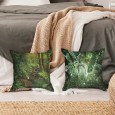 Ulticool  - Kussenhoes - Regenwoud Natuur Eco Planten - Set van 2 stuks - Sierkussens 45x45 cm - Sierkussenhoes Accessoires - Kussentjes Bank voor Decoratie Woonkamer Slaapkamer Jeugdkamer Kinderkamer Babykamer - Groen