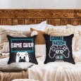 Ulticool  - Kussenhoes - Game On Off Controller Monitor Gaming - Set van 2 stuks - Sierkussens 45x45 cm - Sierkussenhoes Accessoires - Kussentjes Bank voor Decoratie Woonkamer Slaapkamer Jeugdkamer Kinderkamer Babykamer - Zwart Blauw Turquoise