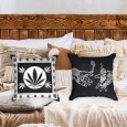 Ulticool  - Kussenhoes - Wiet Handen Cannabis Natuur - Set van 2 stuks - Sierkussens 45x45 cm - Sierkussenhoes Accessoires - Kussentjes Bank voor Decoratie Woonkamer Slaapkamer Jeugdkamer Kinderkamer Babykamer - Zwart Wit