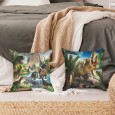 Ulticool - Kussenhoes - Dinosaurus Groep T-Rex - Set van 2 stuks - Sierkussens 45x45 cm - Sierkussenhoes Accessoires - Kussentjes Bank voor Decoratie Woonkamer Slaapkamer Jeugdkamer Kinderkamer Babykamer - Groen