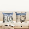 Ulticool - Kussenhoes - Strand Kust Nederland - Set van 2 stuks - Sierkussens 45x45 cm - Sierkussenhoes Accessoires - Kussentjes Bank voor Decoratie Woonkamer Slaapkamer Jeugdkamer Kinderkamer Babykamer - Blauw Wit