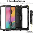 Samsung Galaxy Tab A 10.1 (2019) case met screenprotector, handriem en schouderriem voor Horeca en Bouw