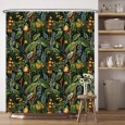 Ulticool Douchegordijn - Blauwe Druif Vogel Kikker - 180 x 200 cm - met 12 ringen - Groen Blauw Geel 