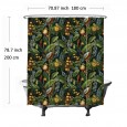 Ulticool Douchegordijn - Blauwe Druif Vogel Kikker - 180 x 200 cm - met 12 ringen - Groen Blauw Geel 
