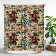 Ulticool Douchegordijn - Klassiek Boeket Bloemen Rozen Beige Wit - 180 x 200 cm - met 12 ringen 