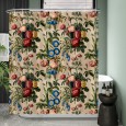 Ulticool Douchegordijn - Klassiek Boeket Bloemen Rozen Beige Wit - 180 x 200 cm - met 12 ringen 