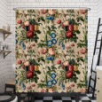 Ulticool Douchegordijn - Klassiek Boeket Bloemen Rozen Beige Wit - 180 x 200 cm - met 12 ringen 