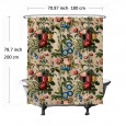 Ulticool Douchegordijn - Klassiek Boeket Bloemen Rozen Beige Wit - 180 x 200 cm - met 12 ringen 