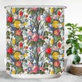 Ulticool Douchegordijn - Tulp Roos Grote Bloemen - Rood Geel Blauw Groen  - 180 x 200 cm - met 12 ringen 