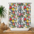 Ulticool Douchegordijn - Tulp Roos Grote Bloemen - Rood Geel Blauw Groen  - 180 x 200 cm - met 12 ringen 