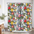 Ulticool Douchegordijn - Tulp Roos Grote Bloemen - Rood Geel Blauw Groen  - 180 x 200 cm - met 12 ringen 