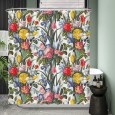 Ulticool Douchegordijn - Tulp Roos Grote Bloemen - Rood Geel Blauw Groen  - 180 x 200 cm - met 12 ringen 