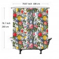 Ulticool Douchegordijn - Tulp Roos Grote Bloemen - Rood Geel Blauw Groen  - 180 x 200 cm - met 12 ringen 