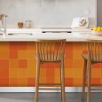 Ulticool Decoratie Sticker Tegels - Oranje Retro Vintage Kleuren - 15x15 cm - 15 stuks Plakfolie Tegelstickers - Plaktegels Zelfklevend - Sticktiles - Badkamer - Keuken