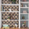 Ulticool Decoratie Sticker Tegels - Mozaiektegels Roze Sepia Bruin Beige Wand Mozaiek - 15x15 cm - 15 stuks Plakfolie Tegelstickers - Plaktegels Zelfklevend - Sticktiles - Badkamer - Keuken 