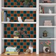 Ulticool Decoratie Sticker Tegels - Groen Bruin Retro Vintage - 15x15 cm - 15 stuks Plakfolie Tegelstickers - Plaktegels Zelfklevend - Sticktiles - Badkamer - Keuken 