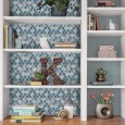 Ulticool Decoratie Sticker Tegels - Geometrische Wanddecoratie Figuren Blauw Grijs - 15x15 cm - 15 stuks Plakfolie Tegelstickers - Plaktegels Zelfklevend - Sticktiles - Badkamer - Keuken 