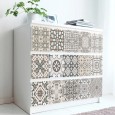 Ulticool Decoratie Sticker Tegels - Beige Sepia Grijs Wit Marokkaans  - 15x15 cm - 15 stuks Plakfolie Tegelstickers - Plaktegels Zelfklevend - Sticktiles - Badkamer - Keuken 