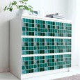 Ulticool Decoratie Sticker Tegels - Mozaiektegels Stenen Groen Zwembad Wand Mozaiek - 15x15 cm - 15 stuks Plakfolie Tegelstickers - Plaktegels Zelfklevend - Sticktiles - Badkamer - Keuken 