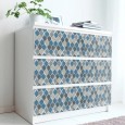 Ulticool Decoratie Sticker Tegels - Geometrische Wanddecoratie Figuren Blauw Grijs - 15x15 cm - 15 stuks Plakfolie Tegelstickers - Plaktegels Zelfklevend - Sticktiles - Badkamer - Keuken 