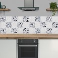 Ulticool Decoratie Sticker Tegels - Graniet Effect Terrazzo Accessoires Wit Bruin Zwart - 15x15 cm - 15 stuks Plakfolie Tegelstickers - Plaktegels Zelfklevend - Sticktiles - Badkamer - Keuken