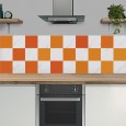 Ulticool Decoratie Sticker Tegels - Oranje Retro Vintage Kleuren - 15x15 cm - 15 stuks Plakfolie Tegelstickers - Plaktegels Zelfklevend - Sticktiles - Badkamer - Keuken