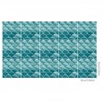Ulticool Decoratie Sticker Tegels - Schubben Halve Maan Zeegroen - 15x15 cm - 15 stuks Plakfolie Muurstickers Tegelstickers - Plaktegels Zelfklevend - Sticktiles - Badkamer - Keuken 