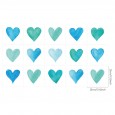 Ulticool Decoratie Sticker Tegels - Hart Zeegroen Liefde Hartjes Love Blauw - 15x15 cm - 15 stuks Plakfolie Muurstickers Tegelstickers - Plaktegels Zelfklevend - Sticktiles - Badkamer - Keuken 