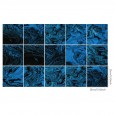 Ulticool Decoratie Sticker Tegels - Marmer Blauw Zwart - 15x15 cm - 15 stuks Plakfolie Tegelstickers - Plaktegels Muurstickers Zelfklevend - Sticktiles - Badkamer - Keuken 