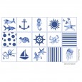 Ulticool Decoratie Sticker Tegels - Vissen Zee Aquarium Schelp - 15x15 cm - 15 stuks Plakfolie Muurstickers Tegelstickers - Plaktegels Zelfklevend - Sticktiles - Badkamer - Keuken 