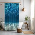 Ulticool Douchegordijn - Oceaan Zee Stilte Rust Duiken Aquarium Strand Zomer - 120 x 200 cm - met 8 ringen - Blauw