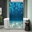 Ulticool Douchegordijn - Oceaan Zee Stilte Rust Duiken Aquarium Strand Zomer - 120 x 200 cm - met 8 ringen - Blauw
