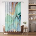 Ulticool Douchegordijn - Marmer Groen Blauw Aquarel - 120 x 200 cm - met 8 ringen - Pastel Groen Blauw