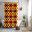 Ulticool Douchegordijn - Retro Vintage Flowers 60's 70's  - 120 x 200 cm - met 8 ringen - Oranje Geel