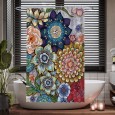 Ulticool Douchegordijn - Bloemen Natuur Kunst - 120 x 200 cm - met 8 ringen - Kleurrijk 