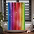 Ulticool Douchegordijn - Regenboog Glitter - 120 x 200 cm - met 8 ringen 