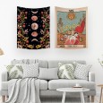 Ulticool – Wandkleed - Zon Natuur Bloemen Tarot Horoscoop Vintage Retro  – Set van 2 designs - 73 x 95 cm – Wandtapijt Stof – Poster Art – Veelkleurig