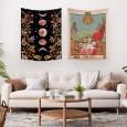 Ulticool – Wandkleed - Zon Natuur Bloemen Tarot Horoscoop Vintage Retro  – Set van 2 designs - 73 x 95 cm – Wandtapijt Stof – Poster Art – Veelkleurig