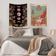 Ulticool – Wandkleed - Zon Natuur Bloemen Tarot Horoscoop Vintage Retro  – Set van 2 designs - 73 x 95 cm – Wandtapijt Stof – Poster Art – Veelkleurig