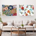 Ulticool – Wandkleed - Bloemen Natuur Kunst - Set van 2 designs – 73 cm x 95 cm – Schilderij Wandtapijt Stof – Poster Art – Veelkleurig