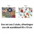 Ulticool – Wandkleed - Bloemen Natuur Kunst - Set van 2 designs – 73 cm x 95 cm – Schilderij Wandtapijt Stof – Poster Art – Veelkleurig