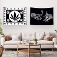 Ulticool – Wandkleed - Wiet Handen Cannabis Natuur – Set van 2 designs - 73 x 95 cm – Schilderij Wandtapijt Stof – Poster Art – Zwart Wit 