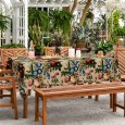 Ulticool Tafelkleed Groot Tafelzeil  Buiten Waterdicht - 140 x 240 cm - Klassiek Boeket Bloemen - Beige Zalm Blauw Rood 