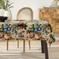 Ulticool Tafelkleed Groot Tafelzeil  Buiten Waterdicht - 140 x 240 cm - Klassiek Boeket Bloemen - Beige Zalm Blauw Rood 