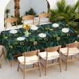 Ulticool Tafelkleed Groot Tafelzeil Waterdicht - 140 x 240 cm - Grote Bladeren Witte Bloemen  - Groen Blauw 