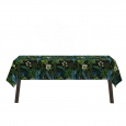 Ulticool Tafelkleed Groot Tafelzeil Waterdicht - 140 x 240 cm - Grote Bladeren Witte Bloemen  - Groen Blauw 