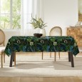 Ulticool Tafelkleed Groot Tafelzeil Waterdicht - 140 x 240 cm - Grote Bladeren Witte Bloemen  - Groen Blauw 