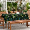 Ulticool Tafelkleed Groot Tafelzeil Waterdicht - 140 x 240 cm - Grote Bladeren Witte Bloemen  - Groen Blauw 