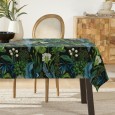 Ulticool Tafelkleed Groot Tafelzeil Waterdicht - 140 x 240 cm - Grote Bladeren Witte Bloemen  - Groen Blauw 